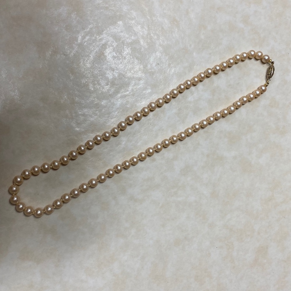 20” Strand of Cream Colored Pearls